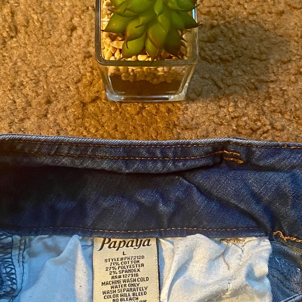 PAPAYA HIGH RISE CUFF SHORTS Size Large - Picture 7 of 13